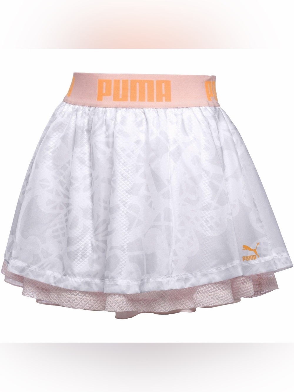 PUMA x SOPHIA WEBSTER White & Pink peach Elastic-Waist Skirt